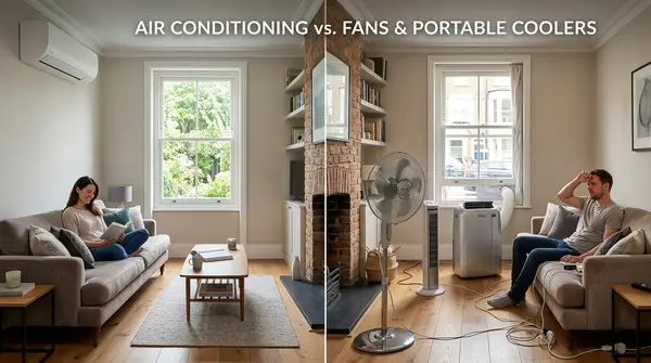 Air conditioning vs fans Surrey summer